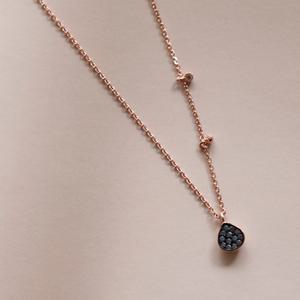 [기타]제이로렌 0N0935 청다이아 큐빅 로즈골드 실버목걸이