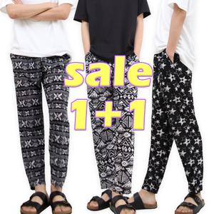 (2장) 까실이9부 남성 쿨팬츠 쿨바지 밴딩 아이스 몸빼 여름 잠옷 빅사이즈 일 작업복