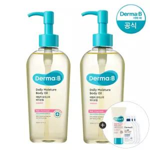 [공식] 더마비 데일리 모이스처 바디오일 200ml (프레쉬피치) x2개+(랜덤견본)튜브+3매