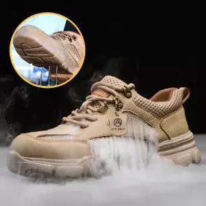 경량 안전화 여름 작업화 통풍 미끄럼방지 메쉬 남자 여성 가벼운 캐주얼 건설 현장 기능성 토우 수입 신발