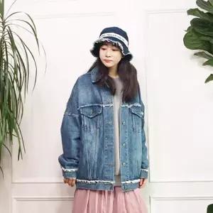 [하프클럽/앞머리]오버핏 빈티지 소프트워싱 데님자켓n0317