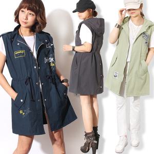 위니걸/(10%~50%)여름 야상조끼/빅사이즈/여성조끼/후드