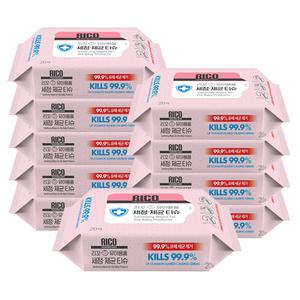 리꼬 유아용품 세정제균티슈 휴대 20매 x10팩 장난감 휴대 아기