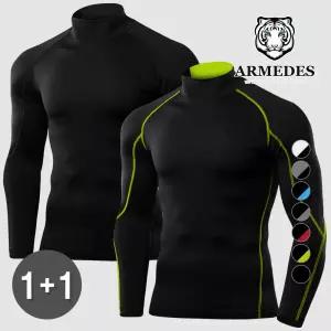 아르메데스 언더레이어 쿨티셔츠 베이스레이어 컴프레션 테크핏 운동복 터틀 AR-57 2P