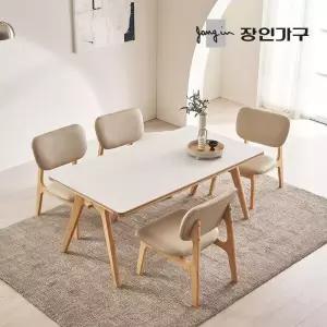 장인가구 아이브 칸토르 베이직 세라믹 패밀리 4인 낮은 식탁세트 의자형