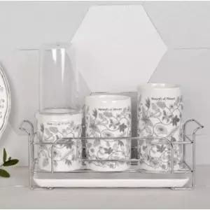 [롯데백화점]골든벨 버터플라이 그레이 3단 수저통+뚜껑