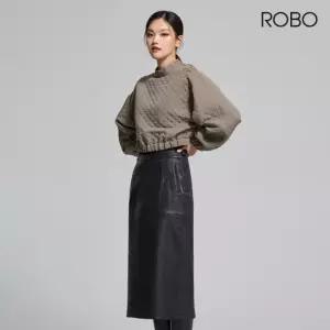 로보 MAPEL社 램스킨 스트레치 레더 스커트