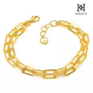 골드앤 순금 24K 컷팅 클립체인 두줄 팔찌_7.5g