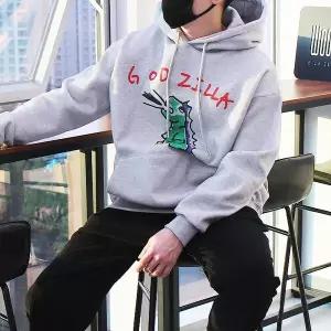[우기브로]WBA 남자 빅사이즈 고질라 나염 기모 후드티