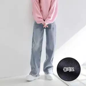 수비진 융기모 허리스판 와이드/여성청바지/여성기모청바지