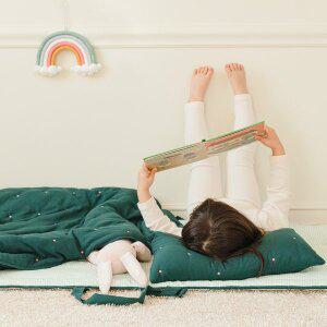 [아이자리]프리미엄 다운필 워싱 자수누빔 일체형 낮잠이불 무무그린