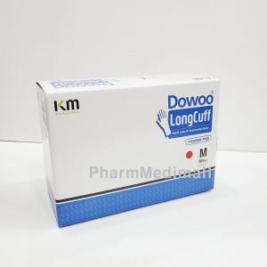 KM 도우 라텍스 롱커프 손몬이긴 멸균 장갑 진료용 병원용 의료용 글러브 M(중형)