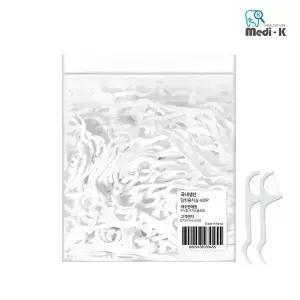 [메디케이] 국내생산 일회용 치실 벌크 400p 국내생산 대용량 케이스 포함