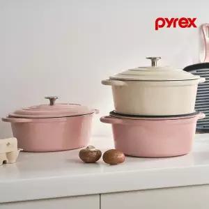 파이렉스 cast iron 법랑 무쇠 주물 양수 냄비 원형 타원형