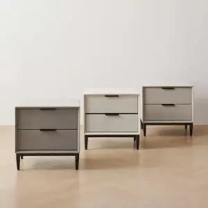 로데 가죽 패브릭 침대 협탁 2단_착불