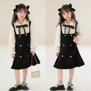 [삐삐네옷가게] 여아 주니어 클래식블랙리본 봄 가을 하객 연주회 공연 원피스 스커트