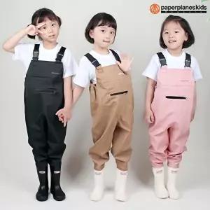 [페이퍼플레인키즈]아동 가슴장화 유아 어린이 갯벌 체험 해루질 웨이더 키즈 방수 신발 조개잡이 발목 주
