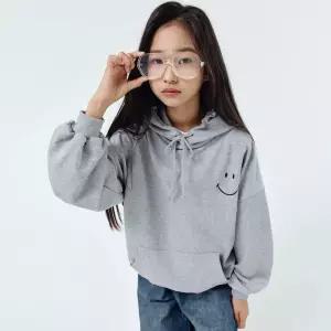[아이라인키즈] 레디컬 스마일 박스 후드 티셔츠 주니어 여아 의류 맨투맨 초등 학생 옷 아동 복