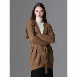 [하프클럽/쉬즈미스]벨티드 브이넥 니트 가디건