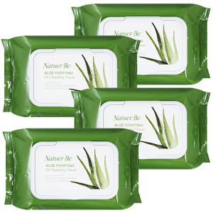 엔프라니 네추어비 알로에 퓨리파잉 오일 클렌징 티슈 60매 4개