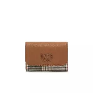 [롯데백화점]닥스 액세서리 [쇼핑백동봉] 브라운 체크패턴 가죽콤비 3단 반지갑 DCWA4E624