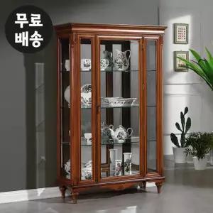 에단 엔틱 장식장 원목 진열장 유리 거실 양주(1050)