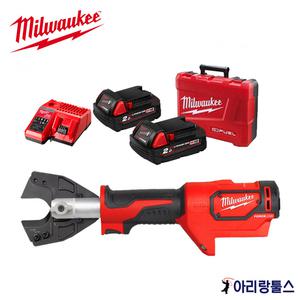 밀워키 M18 HCC-202C 충전 유압 케이블 컷터 6톤 / 18V 2.0Ah 배터리2개