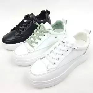 순이의신발장 5cm 키높이 발편한 통굽 여성 화이트 스니커즈 흰색 가죽 여자 운동화