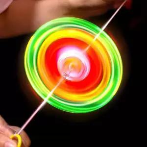 불빛 팽이 LED 줄 씽씽이 무한 회전 실 당기는 추억의 장난감 놀이 어린이집 단체 선물
