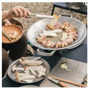 [롯데백화점]에코플로우 클래딘 리얼 티타늄 그리들 세트 5종 - 캠핑용 그리들 접시 도마 전용 가방