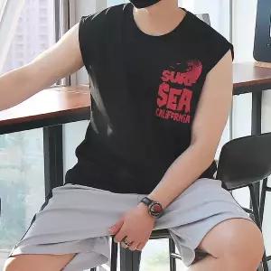 [우기브로]WBH 남자 빅사이즈 서퍼 펀칭 망사 민소매 나시티