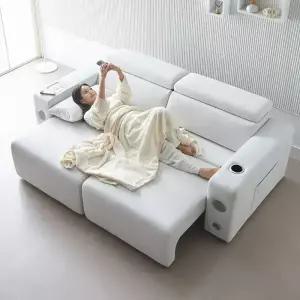 에보니아 알렉스 모션 슬라이딩 리클라이너 쇼파 3인용 아쿠아스웨이드텍스