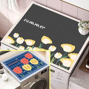 예쁜 귀여운 드럼세탁기 덮개 젖지않는 건조기상단 매트 먼지 방수소재 보호하는 커버 스크래치방지