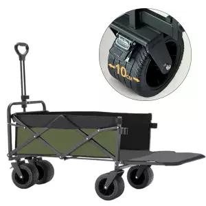 확장형 캠핑웨건 접이식 광폭타이어 10cm 하중 200kg 바퀴 브레이크 짐수레 원터치 캐리어 짐차 핸드 카트 대형 왜건