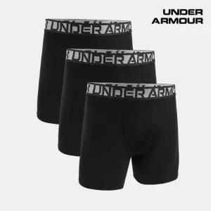 [롯데백화점]언더아머 남성 UA 에센셜 코튼 6인치 드로즈 3장 세트 1387429-001