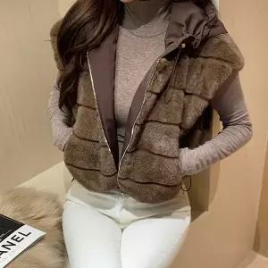 [미나그램] 콜렌 양면 후드 패딩조끼 퍼베스트