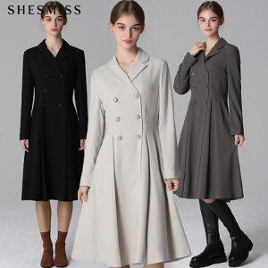 [르오트][쉬즈미스] 울 블렌디드 더블 버튼 플레어 원피스