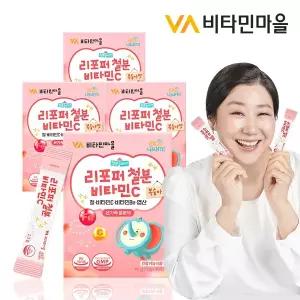 비타민마을 금쪽같은내새끼 리포퍼 철분 비타민C 복숭아맛 총120포 4개월분