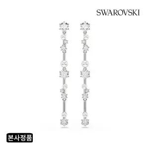 [롯데백화점]스와로브스키 [본사정품] Constella 로듐 크리스털 펄 드롭 귀걸