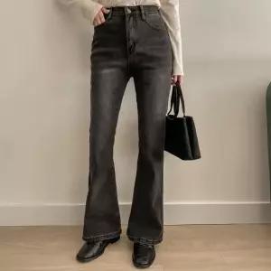 [3단기장/히터바지] 융기모 부츠컷 데님팬츠