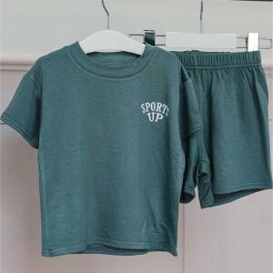 [BZJL6TWV_4C]카페 여름 코디 활동복 상하 세트