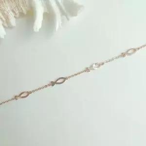 물고기 컷팅 민자 믹스 행운 팔찌14k화이트골드17cm 20대여성 30대여성 214대여성