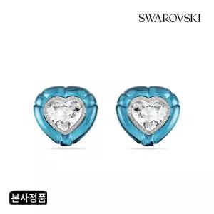 [스와로브스키/본사정품] Dulcis 블루 로듐 클립 귀걸이 5714385