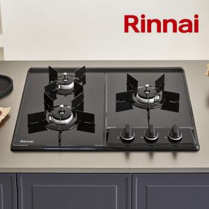 린나이 빌트인 3구 쿡탑  가스렌지 블랙법랑 RBR-NC310DJ 건전지 교체형