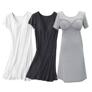 일체형 모달 브라캡 반팔원피스 브라탑 홈웨어 실내복 잠옷