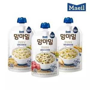 [매일유업]매일 맘마밀 안심밥상 15개월 3종 140g 혼합 구성 총 10팩 (소고기4+전복3+닭고기3)