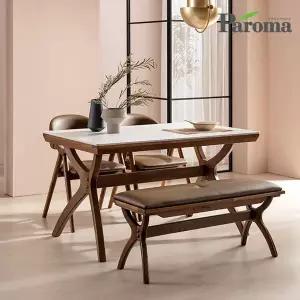 베르네 애쉬 원목 포세린 4인용 세라믹식탁세트 의자2 벤치1