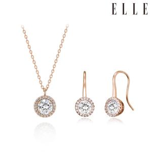 [엘르주얼리] 서클 드롭 귀걸이 + 목걸이 세트 EL2SET203
