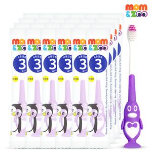 맘앤쥬 펭귄 뽁뽁이 칫솔 퍼플 24개