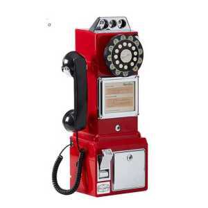 레트로 공중 전화기 엔틱 소품 리트로 가게 빨강 전화
